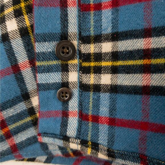 L.L. Bean Brushed Flannel Shirt Men’s XXL Red Blue Tartan Workwear Fall Layer - Picture 9 of 12